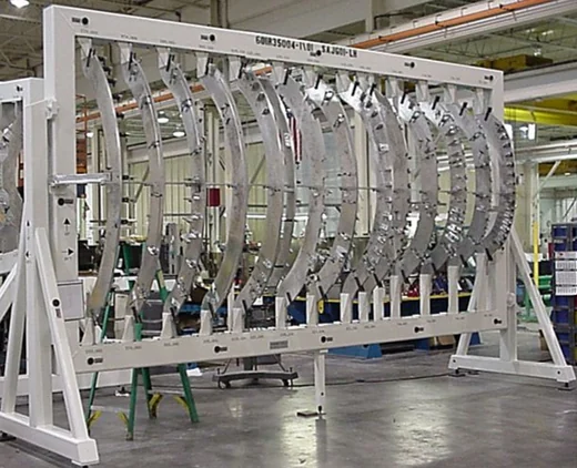 Large aerospace or heavy engineering fixture frame